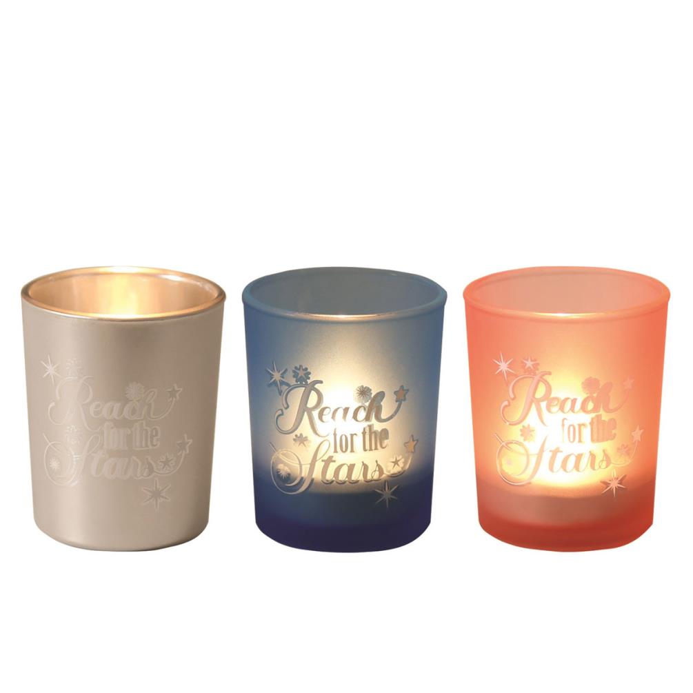 Aroma Reach for the Stars 3 Tealight & Votive Holder Set Extra Image 1